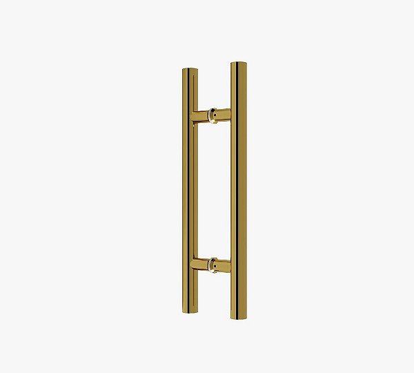 Puxador Porta Dourado Gold Duplo Inox Italy Df907 30cm 300mm