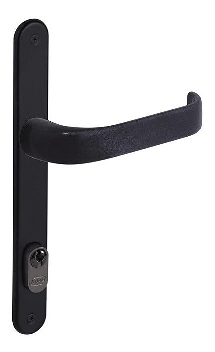 Fechadura Duna Preta Aluminio Aço Madeira 1600 22 Mm Espelho
