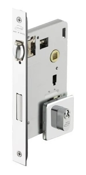 Fechadura Rolete Pivotante Imab 1710 Quadrada Cromada 55mm