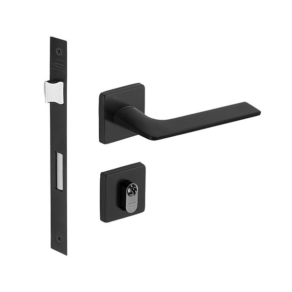 Fechadura Malba Imab Externa Tambor Preto Preta Quadrad 55mm