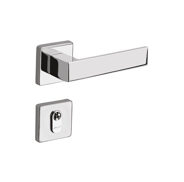 Fechadura Porta Externa Tess Cromada Imab 40 Mm C/cilindro