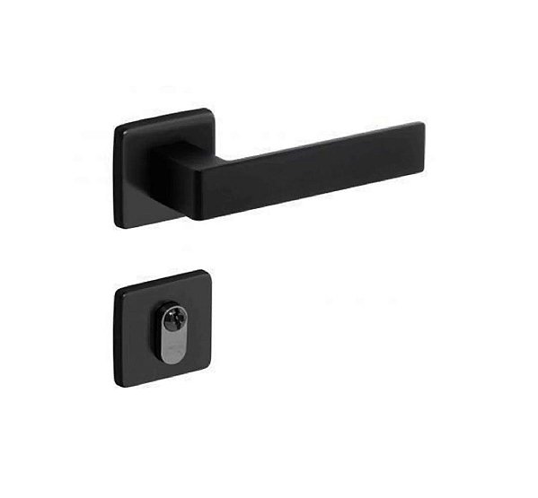 Fechadura Porta Externa Tess Preto Fosco Imab 40mm Cilindro