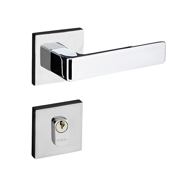 Fechadura Porta Externa Modena Pado Cromada 55mm C/ Cilindro
