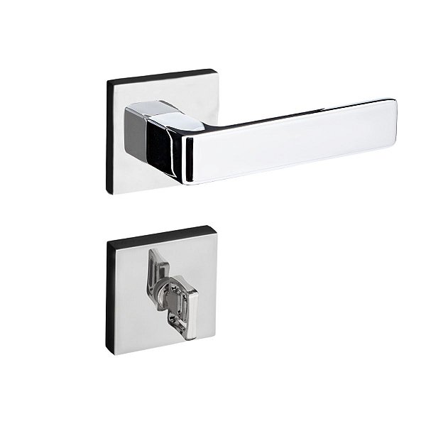 Fechadura Porta Banheiro Wc Pado Modena Cromada 55mm Quadrad
