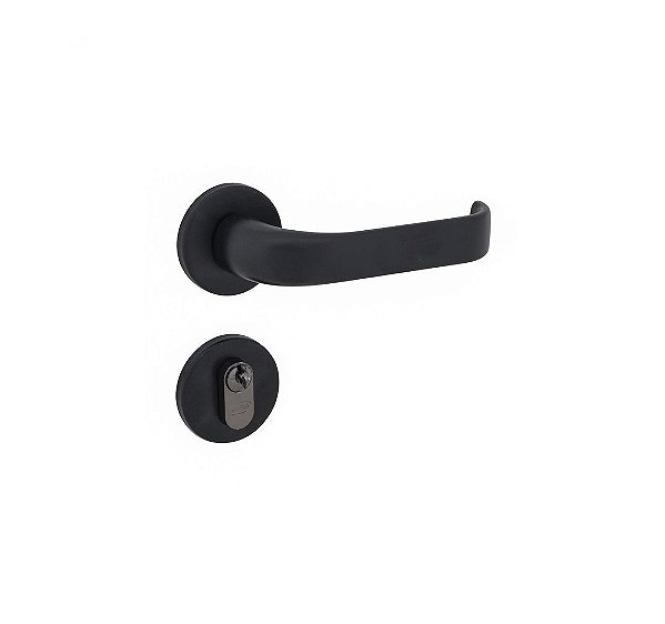 Fechadura Porta Externa Duna Preta Preto Imab Cilindro 40mm