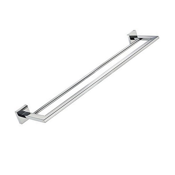 Porta Toalha Toalheiro Duplo 60cm Banheiro Eterna Inox Pol
