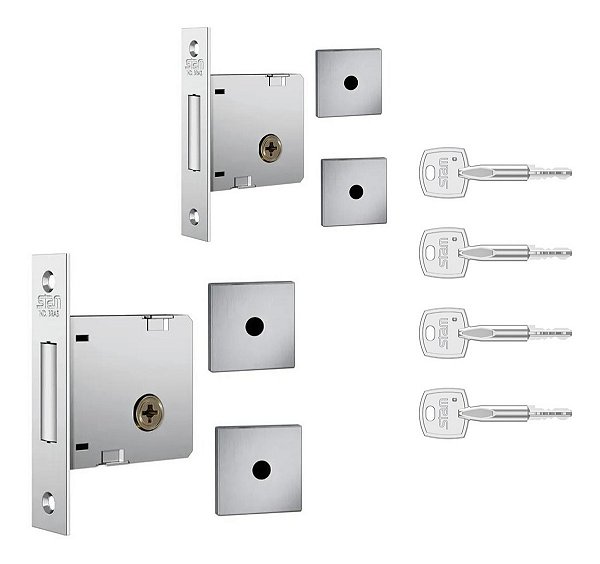 Par Fechadura Porta Trava Tetra 1004 Inox Escovado Stam