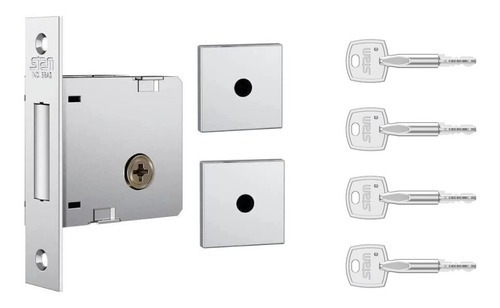 Trava Tetra Stam Fechadura Auxiliar Roseta Quadrada Inox