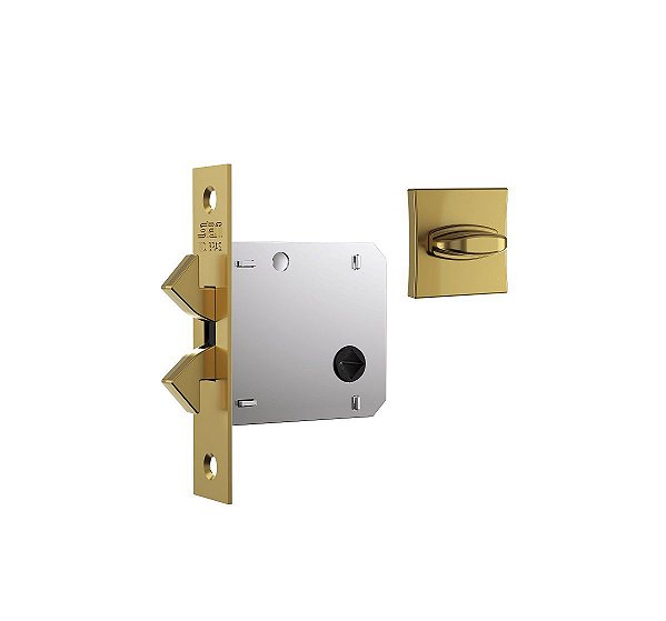 Fechadura Porta Correr Banheiro Stam 1006s Gold Dourada Quad