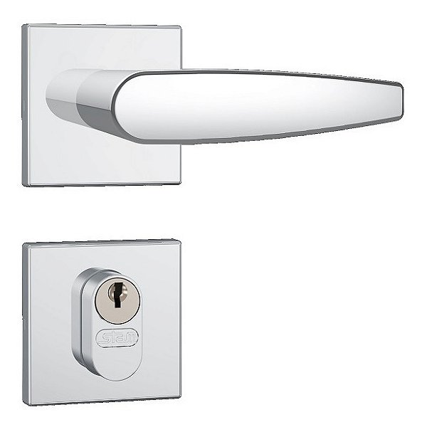Fechadura Para Porta Externa Stam 803/33 Cromada Quadra 40mm