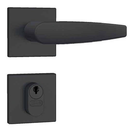 Fechadura Para Porta Externa Stam 803/33 Preta Preto 40mm