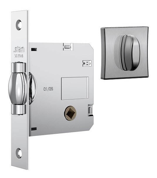 Fechadura Rolete Banheiro Wc Pivotante Stam 1025 Escovada 45