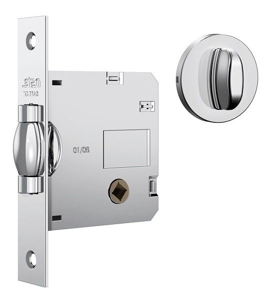 Fechadura Rolete Banheiro Pivotante Stam 1025 Cromada 45mm