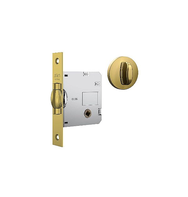 Fechadura Rolete Banheiro Wc Dourada Gold Stam 1025 Redonda