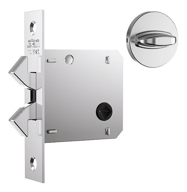 Fechadura Para Porta De Correr Banheiro Stam 1006s Cromada