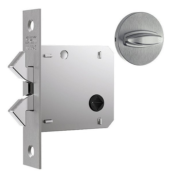 Fechadura Para Porta De Correr Banheiro Stam 1006s Escovada