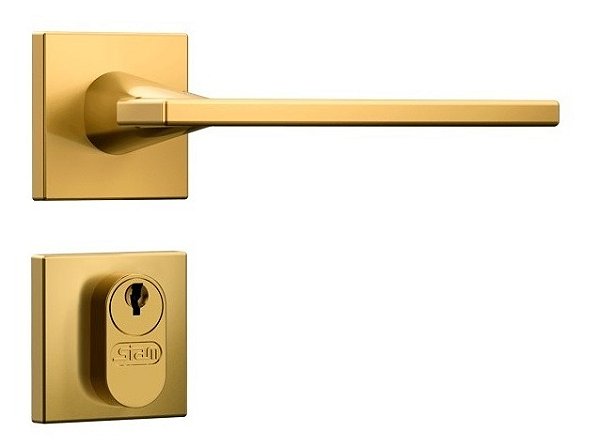Fechadura Porta Externa Sala Quarto Dourada Gold Stam 40mm