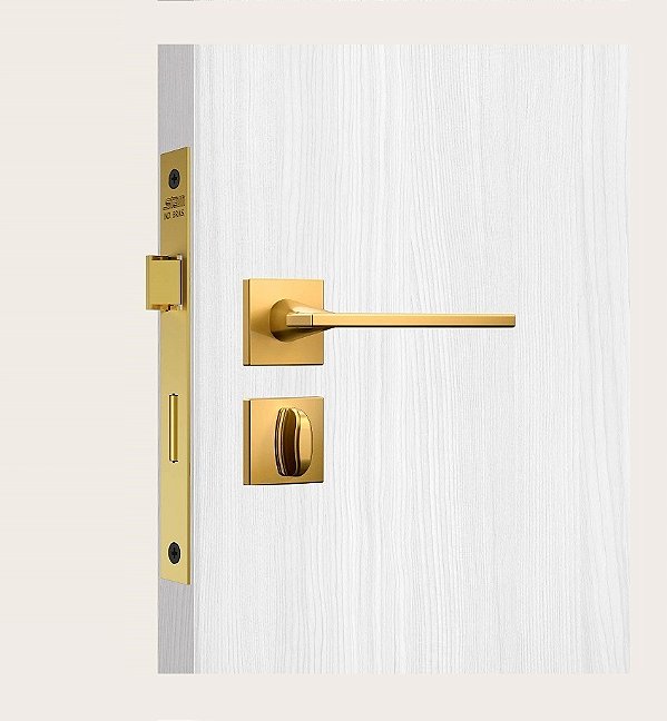 Fechadura Porta Banheiro Wc Dourada Gold Stam Classic 40mm