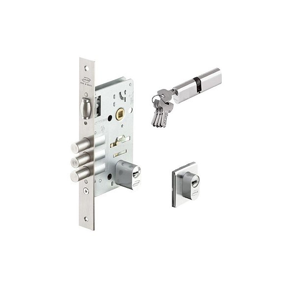 Fechadura Rolete Pivotante 4910 Escovada 3 Pinos Imab 55mm