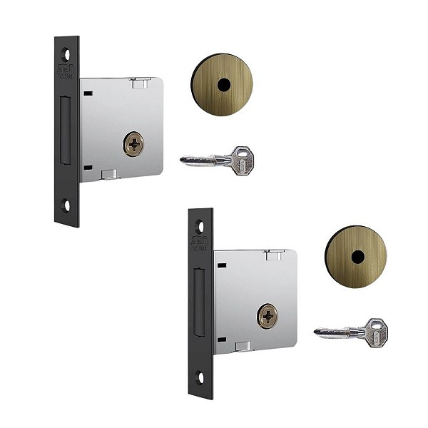 Fechadura Auxiliar Trava Tetra Stam 1004 Antique Dupla Par