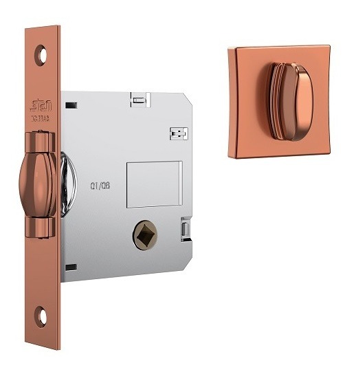Fechadura Rolete Porta Banheiro Wc Pivotante Stam 1025 Rose