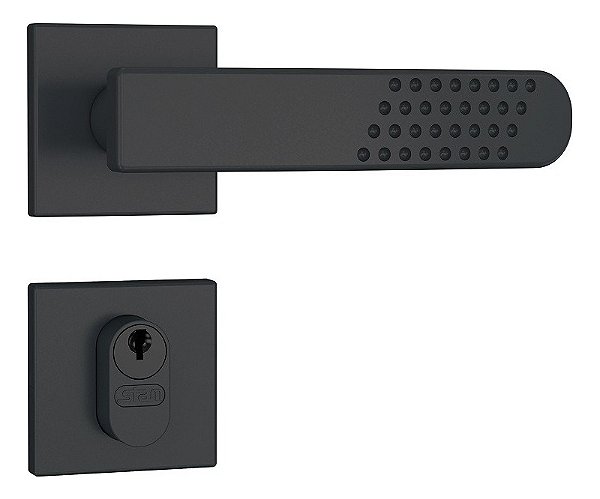 Fechadura Porta Externa Stam 803/21 Preto Preta 40mm Quadrad