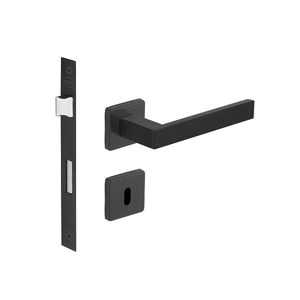 Fechadura Interna Quarto Hato 2 Inox Preta Preto Imab 55 Mm