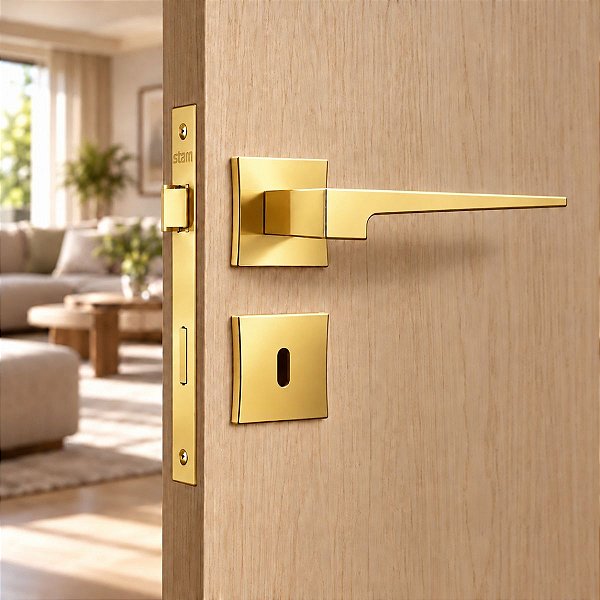 Fechadura Interna Quarto Dourada Gold Classic 3200 Stam 55mm