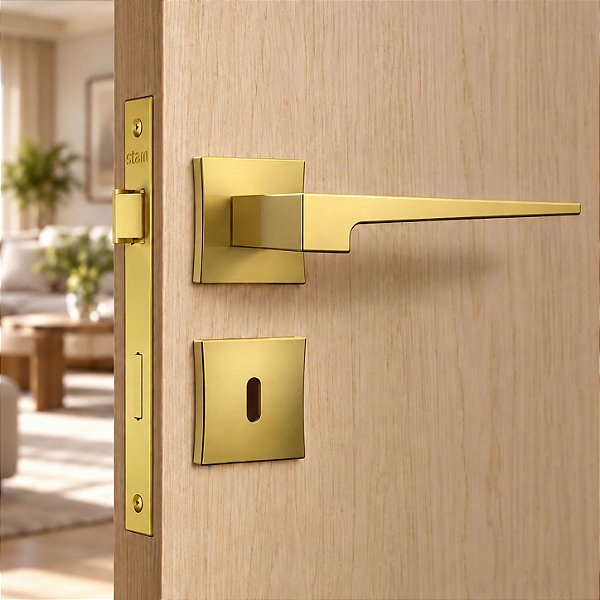 Fechadura Interna Quarto Dourada Gold Classic 3200 Stam 55mm