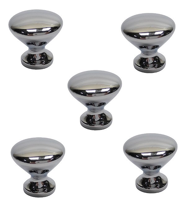 Kit 5 Puxador Cup Zen Cromado Zp5238.1