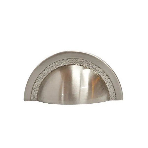 Puxador Shell Zen 64mm Niquel Escovado Com Verniz Zp4318.916