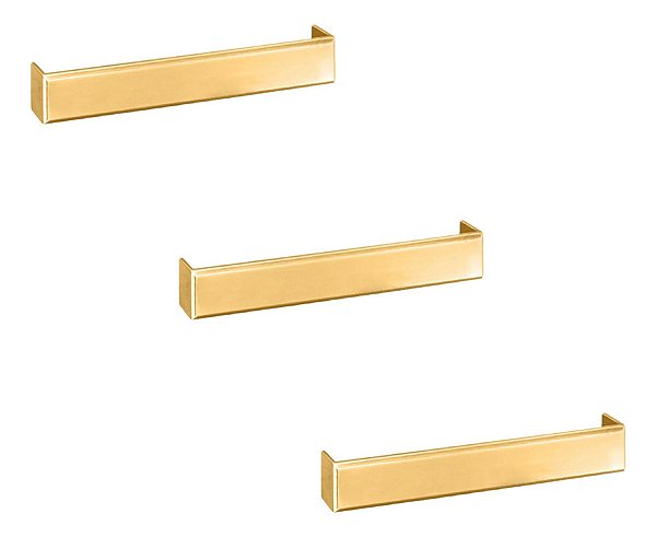 Kit 3 Puxador Creta Dourado Zen 192 Mm Zp3950.955