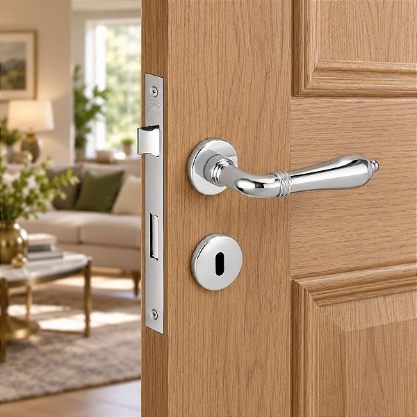 Fechadura Interna Quarto Lily Cromada Imab 55 Mm Clássica