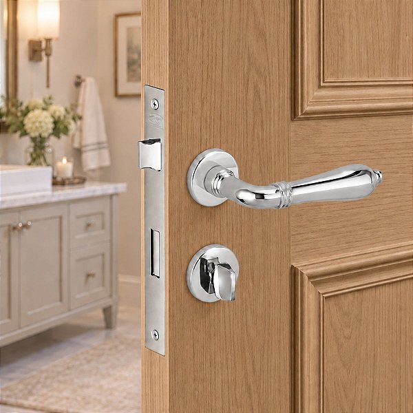 Fechadura Banheiro Wc Lily Cromada Imab 55 Mm Classica