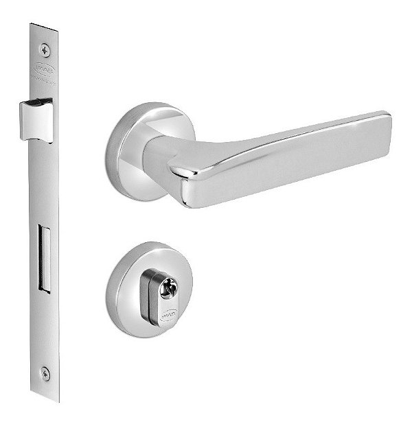 Fechadura Porta Externa Pici Imab Cromada C/cil Miolo Tambor