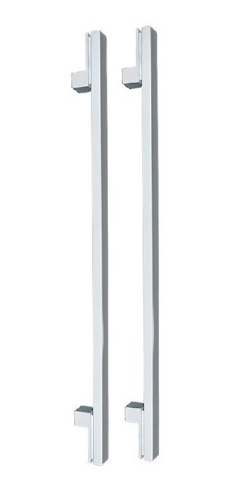 Puxador Porta Living Cromado Inox Pol Zen Duplo 1 Metro 1000