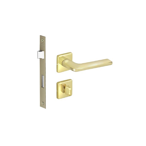 Fechadura Banheiro Polara Dourada Brilhante Imab Latão 55mm