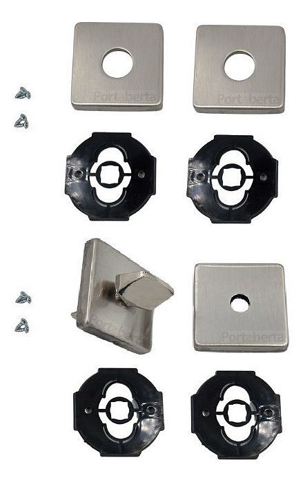 Kit Roseta Avulsa Fechadura Banheiro Wc Imab Inox Escovado