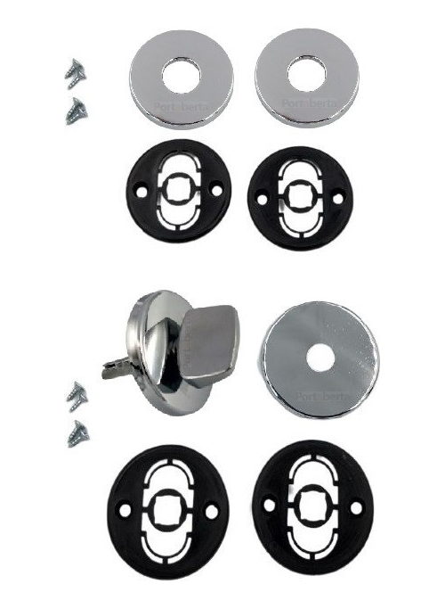 Kit Roseta Avulsa Fechadura Banheiro Imab Cromada Tranqueta