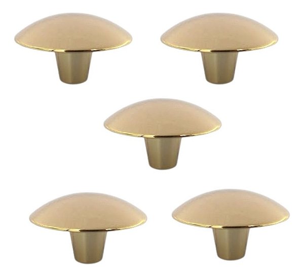 Kit 5 Puxador Orion Zen 33x20mm Gold ( Brilhante)  Pequeno