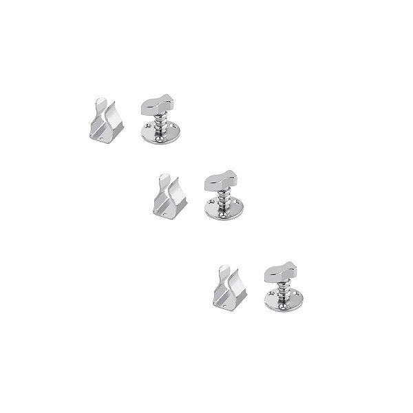 Kit 3 Prendedor Fixador Trava Porta Cromado 809 Imab Piso