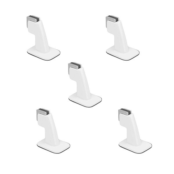 Kit 5 Prendedor Trava Porta Magnetico Adesivo Branco Imab