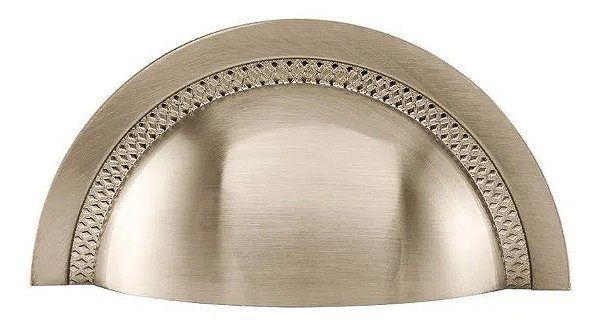Puxador Shell 48mm Níquel Escovado Com Verniz Zen