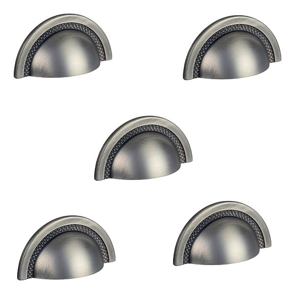 Kit 5 Puxador Shell Zen Niquel Velho 48mm Zp4319.889 Concha