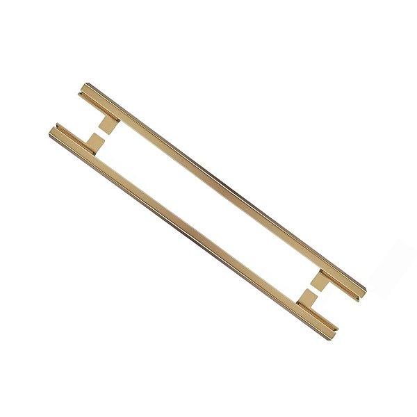 Puxador Para Porta Living Dourado Fosco Zen Duplo 1000mm