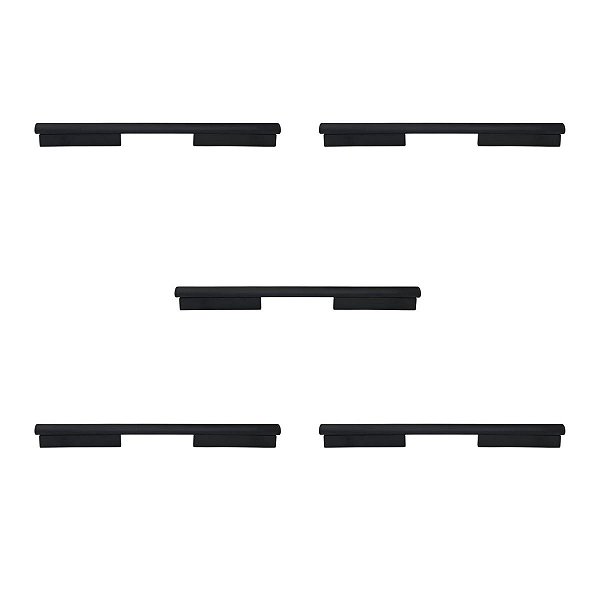 Kit 5 Puxador Sorento 224mm Preto Fosco Zen Moveis