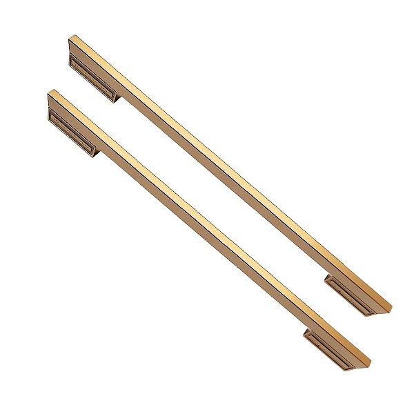 Puxador Porta Minimalist Duplo 1000mm Dourado Matte Fosco