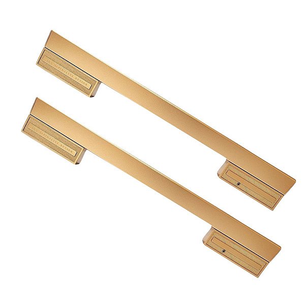 Puxador Porta Minimalist Duplo 300mm Dourado Matte Fosco Zen