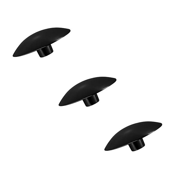 Kit 3 Puxador Moveis Orion 55 X 27mm Preto Fosco Zen Ponto