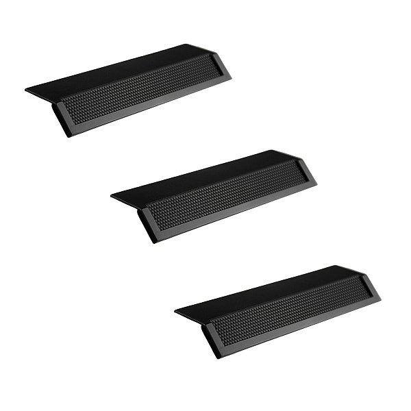 Kit 3 Puxador Moveis Citizen 45 Graus G Preto Fosco Zen